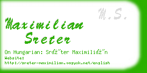 maximilian sreter business card